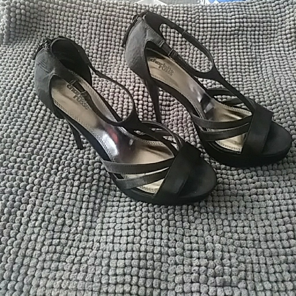 Black Satin Stiletto Heels